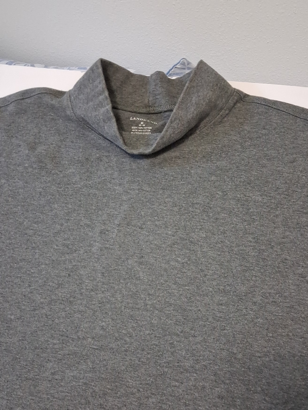 Lands' End Men's Charcoal Gray Turtleneck Sweater, Size XL